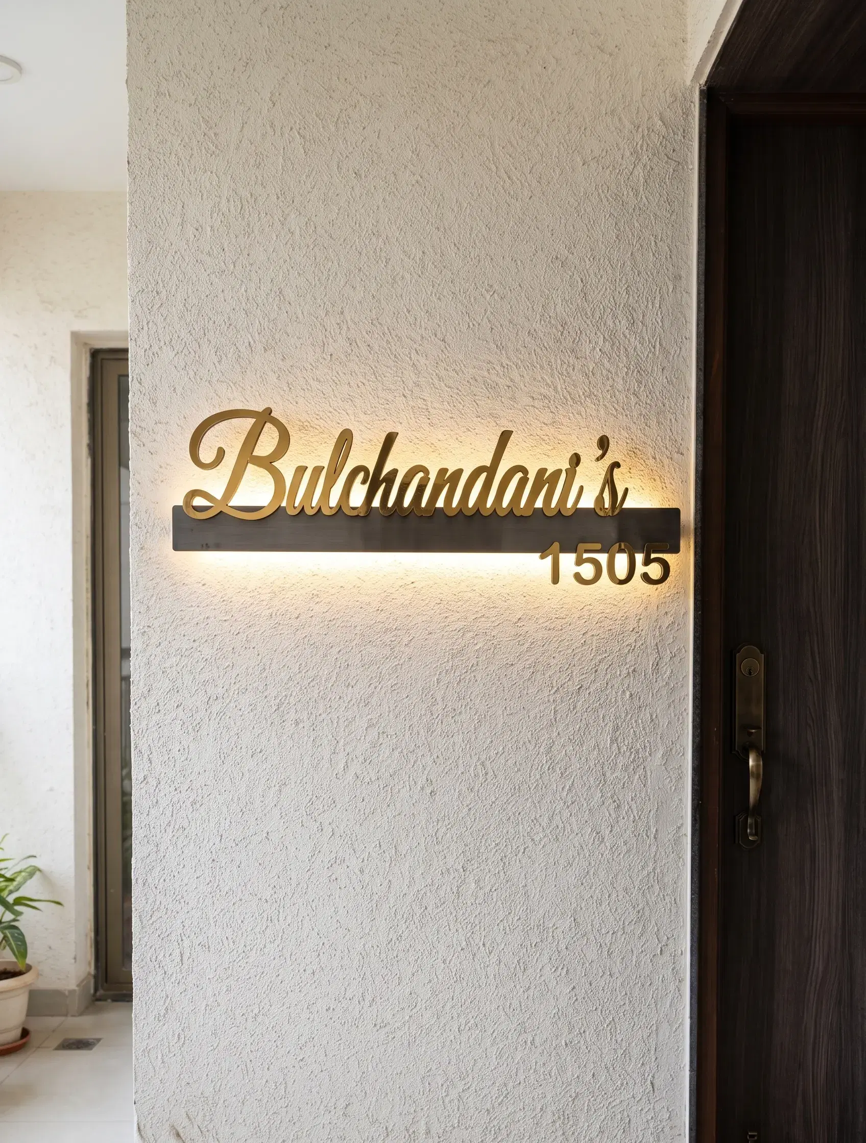 Customer entryway styled with an InGifted name plate