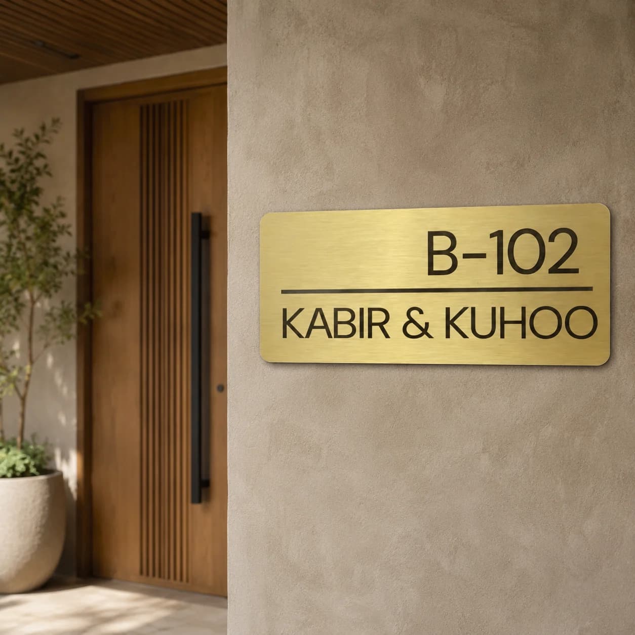 Modern Crest Name Plate